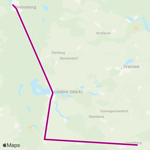 Barnimer Busgesellschaft Neb Ersatzverkehr \Rheinsberg ↔︎ Neb Ersatzverkehr Löwenberg map