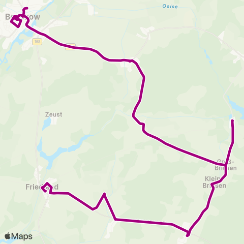 Busverkehr Oder-Spree Friedland Markt ↔︎ Beeskow Bhf map