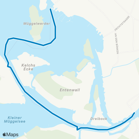 BVG Kruggasse (Berlin) ↔︎ Müggelwerderweg (Berlin) map