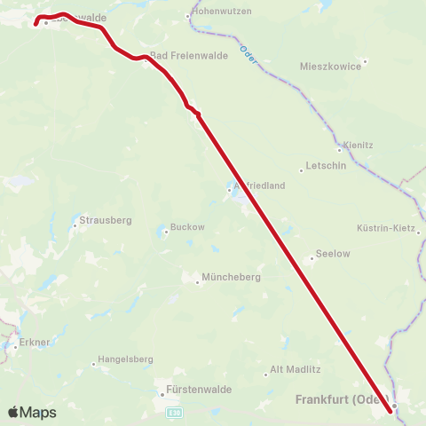 NEB Betriebsgesellschaft Wriezen, Bhf ↔︎ Eberswalde, Hbf map