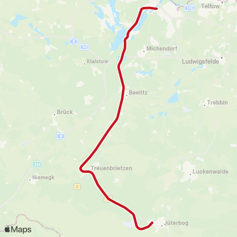 ODEG Ostdeutsche Eisenbahn S Potsdam Hbf ↔︎ Jüterbog, Bhf map