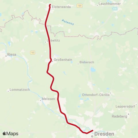 DB Regio Bahnhof Neustadt ↔︎ Elsterwerda-Biehla, Bhf map