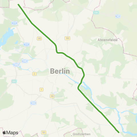 S-Bahn Berlin S+U Pankow ↔︎ S Grünau map