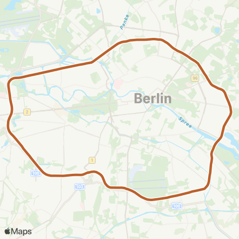 S-Bahn Berlin Ring ↺ Gegen Den Uhrzeigersinn map