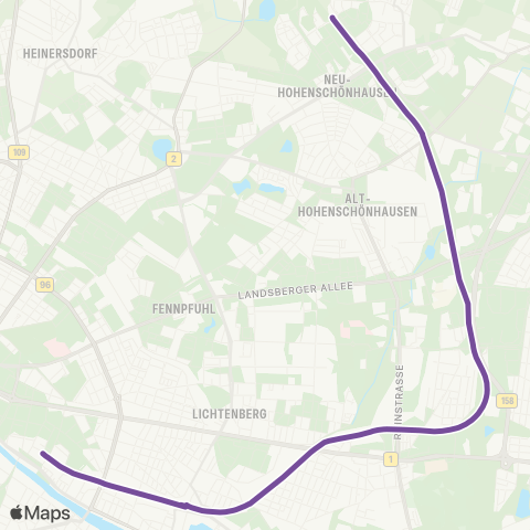 S-Bahn Berlin S+U Warschauer Str. ↔︎ S Wartenberg map