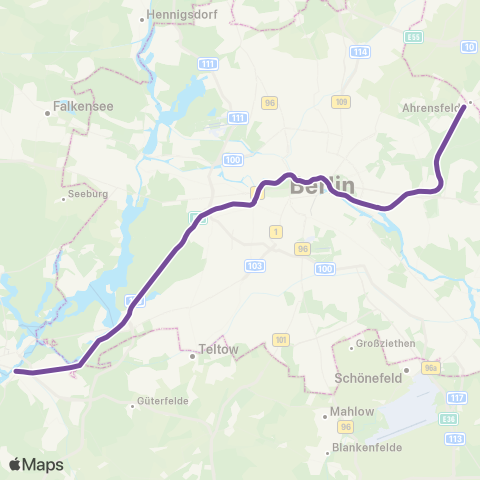 S-Bahn Berlin S Potsdam Hbf ↔︎ S Ahrensfelde Bhf map