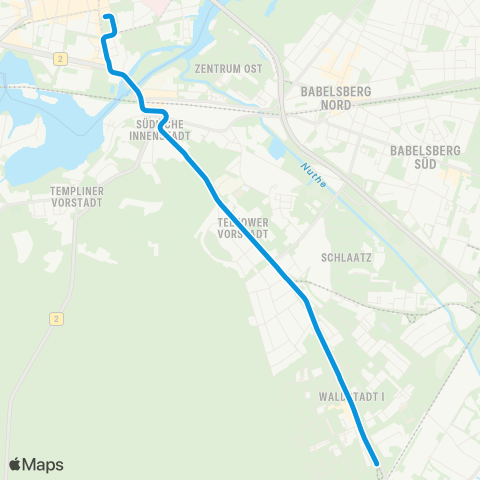 Verkehrsbetrieb Potsdam Rehbrücke Bhf ↔︎ Platz Der Einheit map