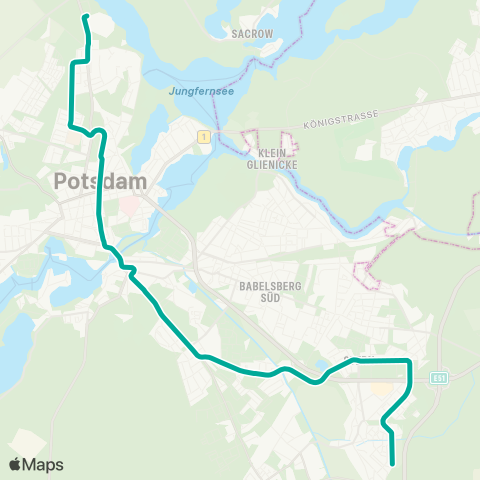 Verkehrsbetrieb Potsdam Marie-Juchacz-Str. ↔︎ Campus Jungfernsee map