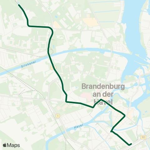 Verkehrsbetriebe Brandenburg an der Havel Hohenstücken Nord ↔︎ Hbf map