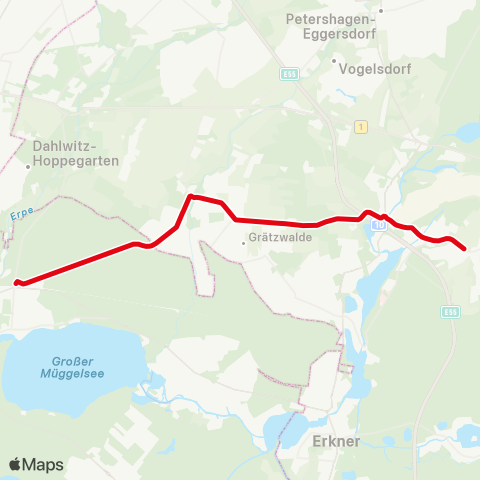 Schöneicher Rüdersdorfer Straßenbahn Straßenbahnschleife ↔︎ S Friedrichshagen map