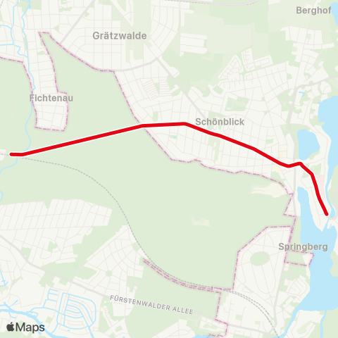 Schöneicher Rüdersdorfer Straßenbahn Schleuse ↔︎ S Rahnsdorf map