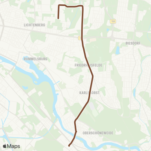 BVG S Schöneweide ↔︎ Betriebshof Lichtenberg map