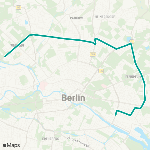 BVG S Warschauer Str. ↔︎ Virchow-Klinikum map