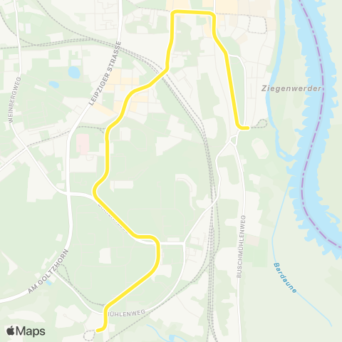 Stadtverkehrsgesellschaft Frankfurt (Oder) Stadion ↔︎ Neuberesinchen map