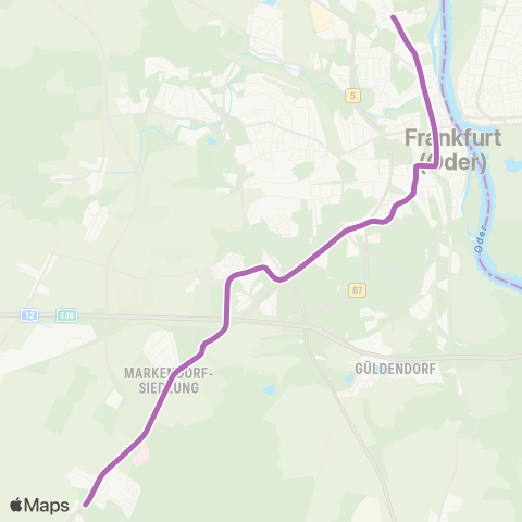 Stadtverkehrsgesellschaft Frankfurt (Oder) Lebuser Vorstadt ↔︎ Markendorf Ort map