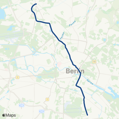 BVG S+U Hermannstr. ↔︎ S+U Wittenau map