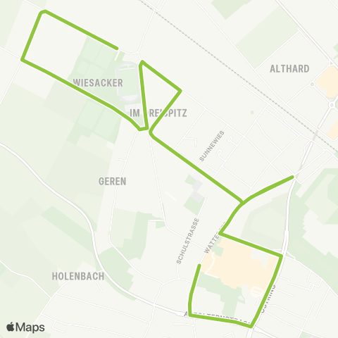 VBG - Verkehrsbetriebe Glattal Regensdorf, Moosächer - Regensdorf, Zentrum map