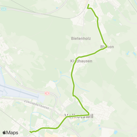 VBG - Verkehrsbetriebe Glattal Schwerzenbach ZH, Bahnhof - Effretikon, Bahnhof map