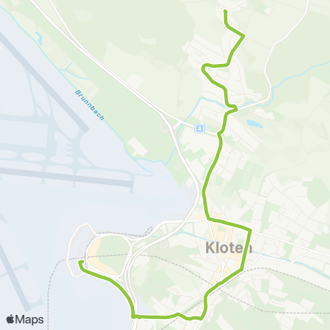 VBG - Verkehrsbetriebe Glattal Zürich Flughafen, Bahnhof - Egetswil, Dorf map