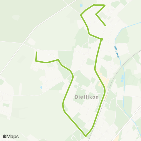 VBG - Verkehrsbetriebe Glattal Dietlikon, Rebackerweg - Dietlikon, Hinentalstrasse map