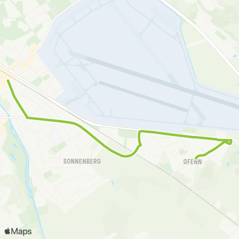 VBG - Verkehrsbetriebe Glattal Dübendorf, Gfenn - Dübendorf, Bahnhof map