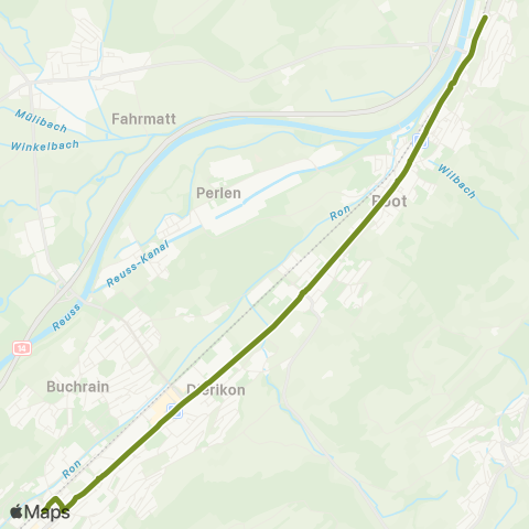 VBL - Verkehrsbetriebe Luzern Ebikon, Bahnhof - Gisikon, Weitblick map