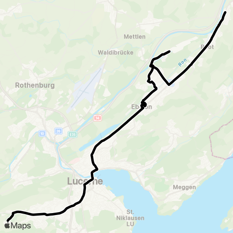 VBL - Verkehrsbetriebe Luzern Gisikon, Weitblick - Luzern, Bahnhof map