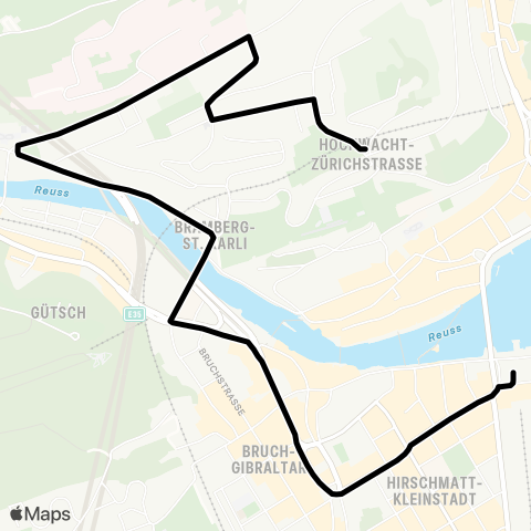 VBL - Verkehrsbetriebe Luzern Luzern, Bahnhof - Luzern, Bramberg map