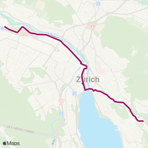 VBZ - Verkehrsbetriebe Zürich Zürich, Werdhölzli - Zürich, Rehalp map