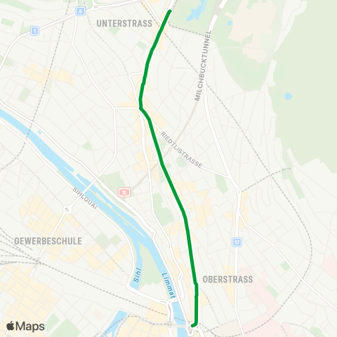 VBZ - Verkehrsbetriebe Zürich Zürich, Central - Zürich, Milchbuck map