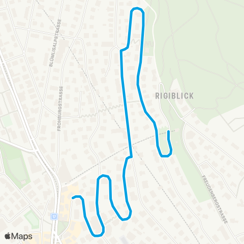 VBZ - Verkehrsbetriebe Zürich Zürich, Seilbahn Rigiblick - Zürich, Rigiblick map