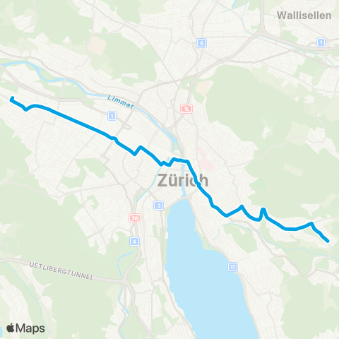 VBZ - Verkehrsbetriebe Zürich Zürich, Hermetschloo - Zürich, Kienastenwies map