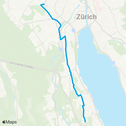 VBZ - Verkehrsbetriebe Zürich Zürich, Morgental - Zürich, Neubühl map