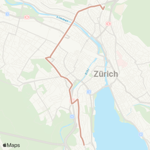 VBZ - Verkehrsbetriebe Zürich Zürich, Milchbuck - Zürich, Morgental map