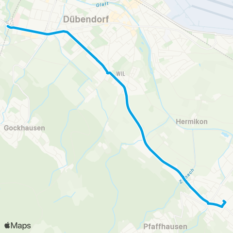 VBZ - Verkehrsbetriebe Zürich Fällanden, Wigarten - Stettbach, Bahnhof map