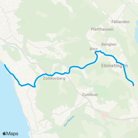 VBZ - Verkehrsbetriebe Zürich Zürich Tiefenbrunnen, Bahnhof - Zollikerberg, Station map