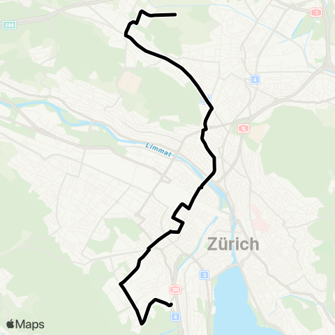 VBZ - Verkehrsbetriebe Zürich Zürich, Sihlcity - Zürich, Holzerhurd map