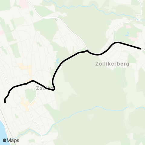 VBZ - Verkehrsbetriebe Zürich Zollikon, Bahnhof - Zollikerberg, Station map