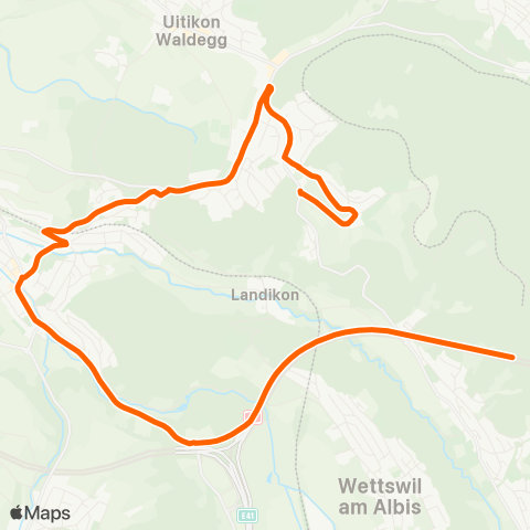 VBZ - Verkehrsbetriebe Zürich Ringlikon, Langwies - Uetliberg, Bahnhof map