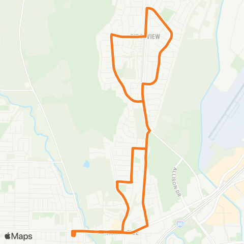 Vacaville City Coach Route 2 map