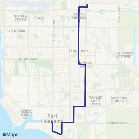 Gold Coast Transit Port Hueneme - OTC map