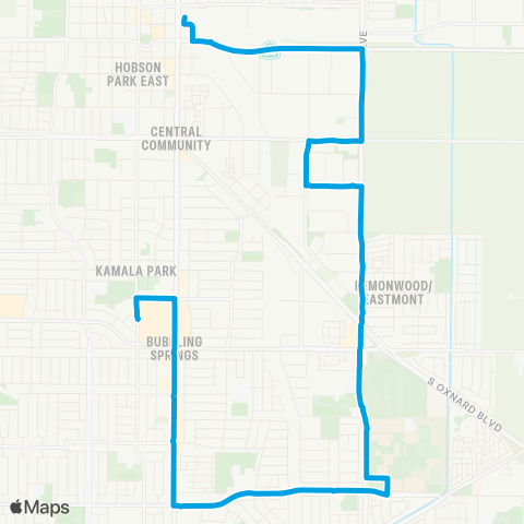 Gold Coast Transit OTC - Oxnard College - Centerpoint Mall map