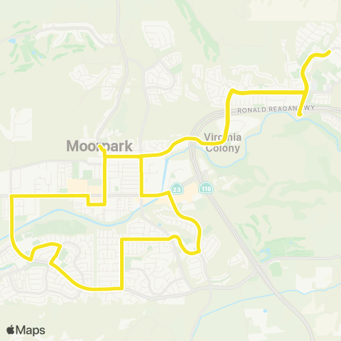 Moorpark City Transit Moorpark City Loop map