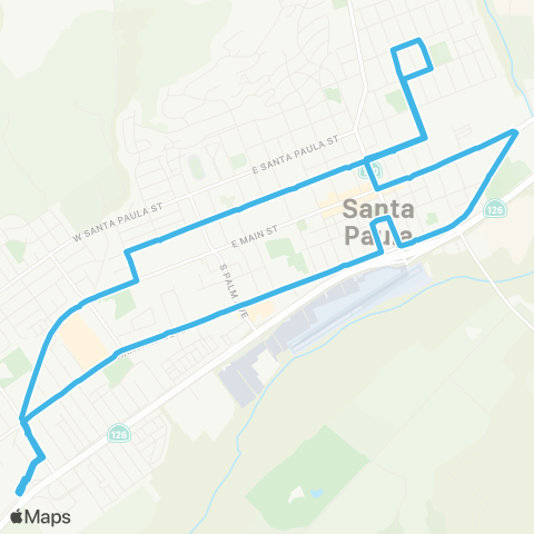 Valley Express Santa Paula A Route (Las Piedras Park) map