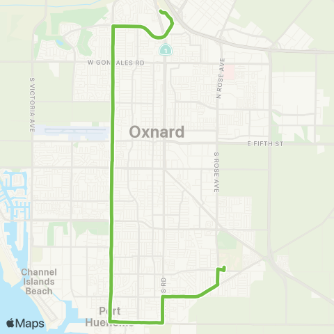 Gold Coast Transit Oxnard College - NBVC - Esplanade map