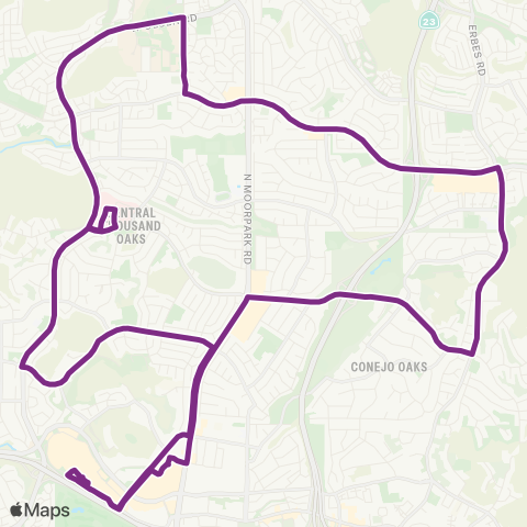 Thousand Oaks Transit Midtown B map