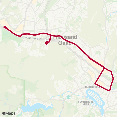 Thousand Oaks Transit Tob Express map