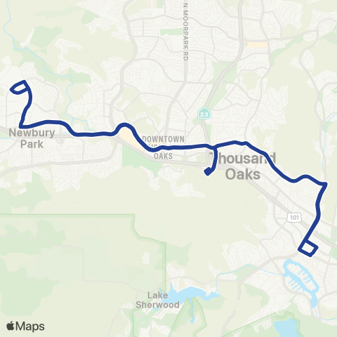 Thousand Oaks Transit Crosstown map