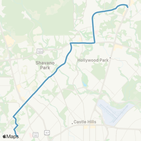 VIA Metropolitan Transit Huebner Crosstown map