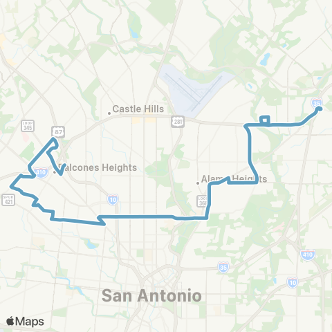 VIA Metropolitan Transit Hildebrand map